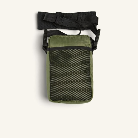 Acne Studios Arvel Plaque Face Crossbody Bag - Khaki Green - Picture 4 of 7